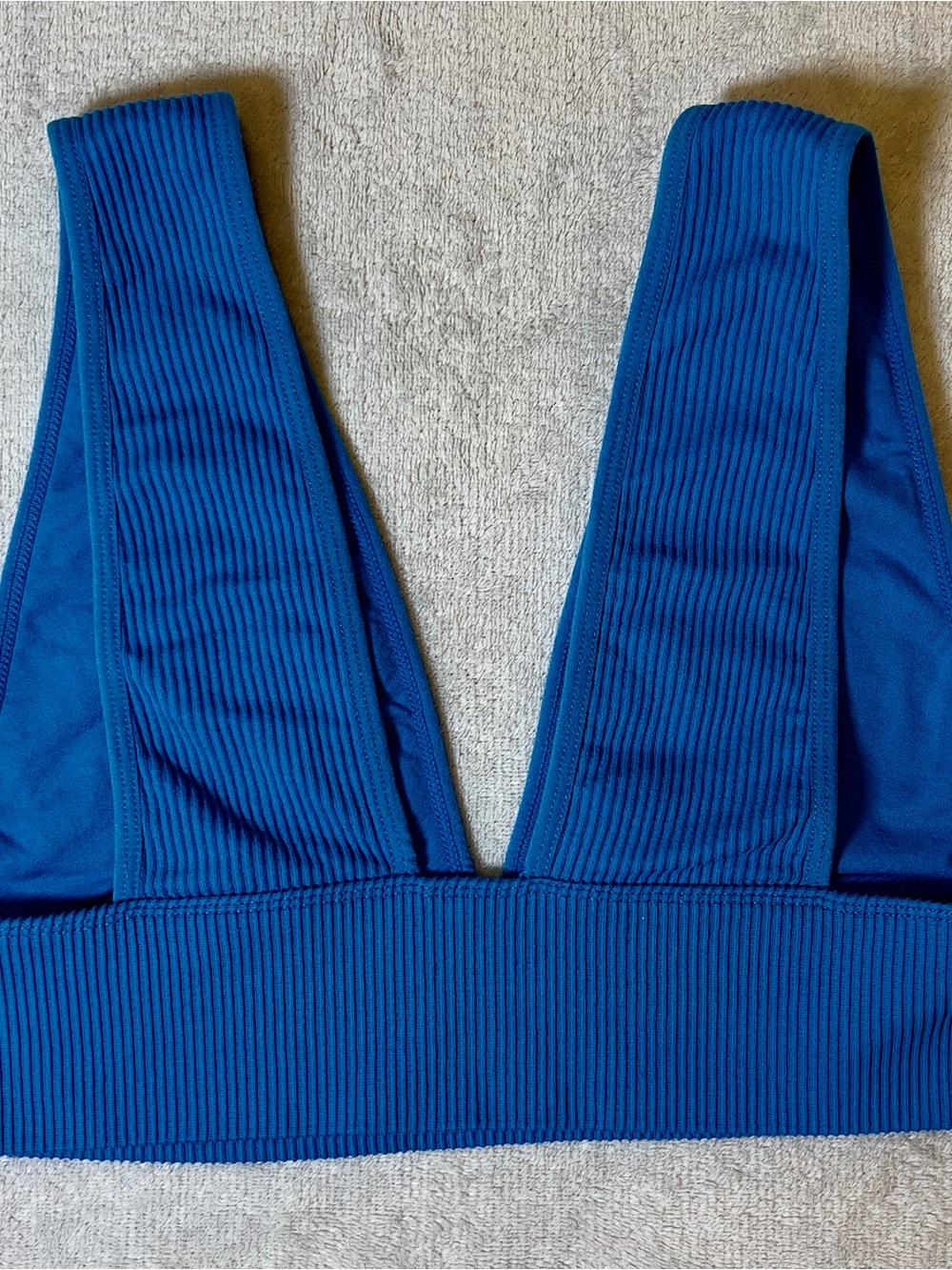 Garage Ribbed V-Neck Crop Tank Royal Blue Size P/S - Picture 4 of 6